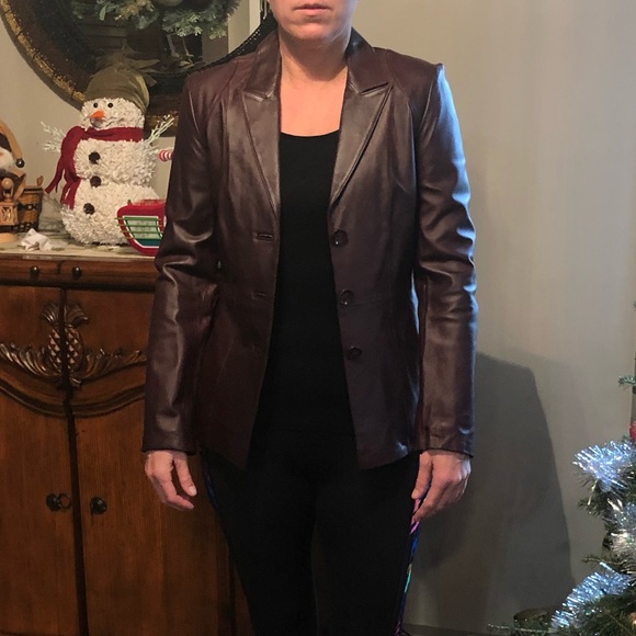 New Neiman Marcus Exclusive Fitted Leather Blazer - Picture 10 of 11